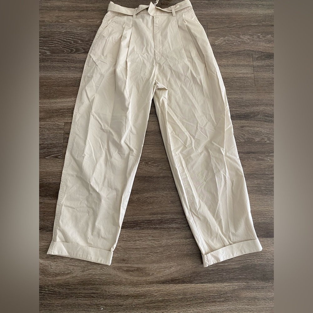 Uniqlo U wide fit tuck pants cream